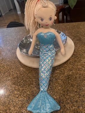 Sparkly Blue Mermaid Doll Plush